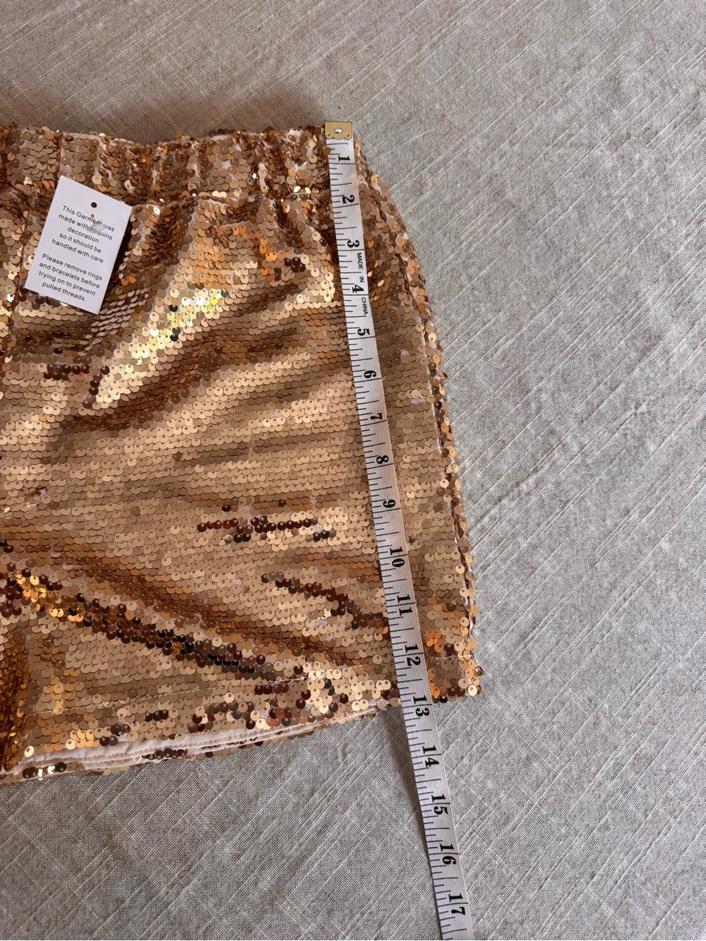 Sincerely Jules Gold Sequin Women’s Shorts - Picture 6 of 6